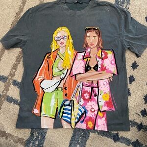Graphic Tee with Fashion Illustration
